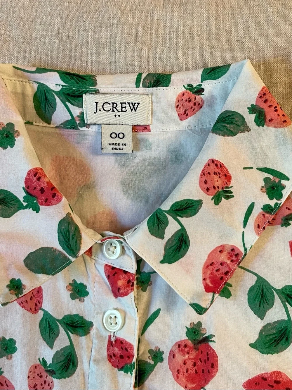 J. Crew Strawberry Print Sleeveless Floral Tie-Waist Midi Dress size00